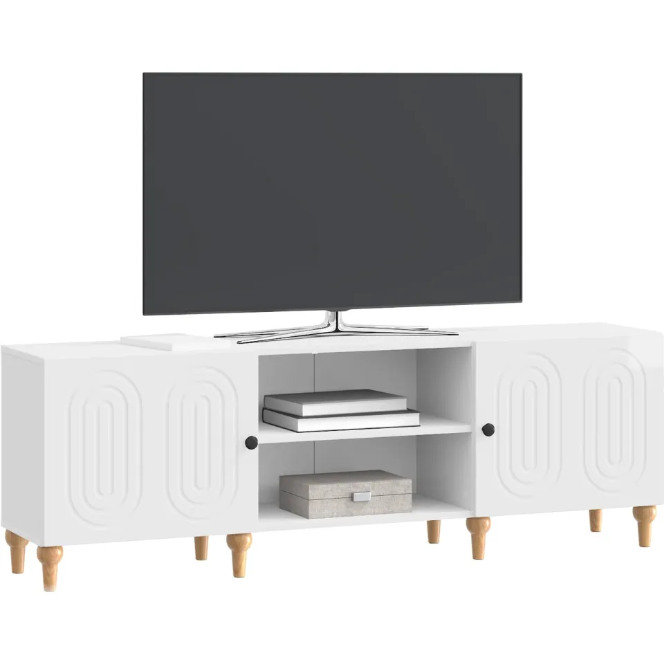 vidaXL TV-kast 150 x 31 x 50 cm Hoogglans Wit Bewerkt hout, foto 3