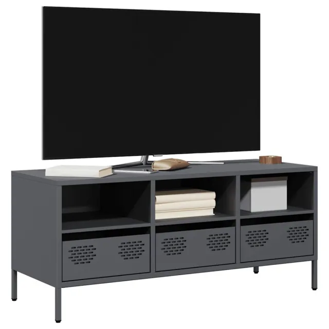 vidaXL Tv-meubel 101,5x39x43,5 cm koudgewalst staal antracietkleurig Anthraciet
