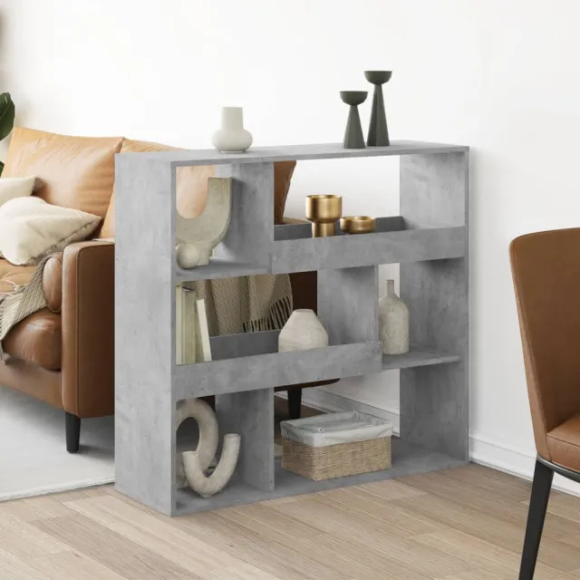 vidaXL Kamerscherm 100x33x94,5 cm bewerkt hout betongrijs grijs, foto 2