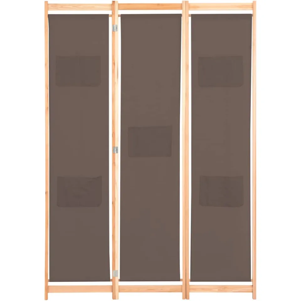 vidaXL Kamerscherm met 3 panelen 120x170x4 cm stof bruin, foto 2