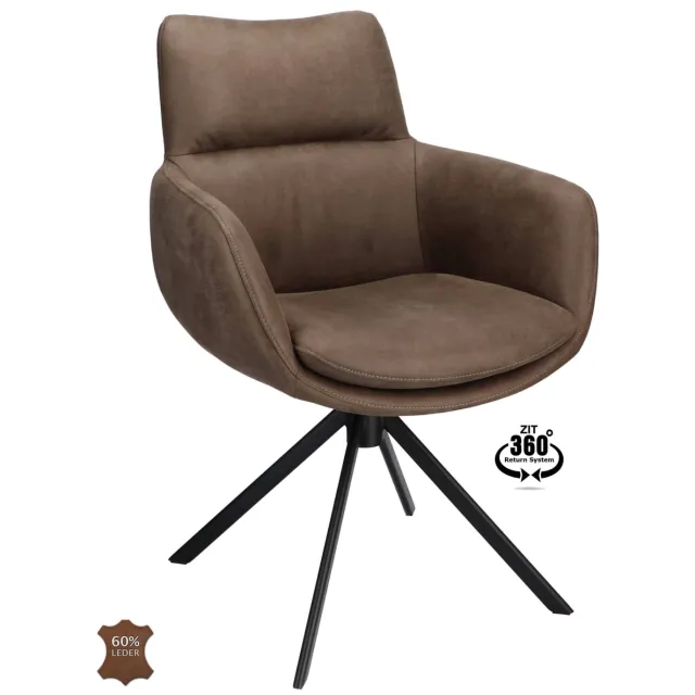 Wehkamp Home Sabi draaibare armstoel bruin wood