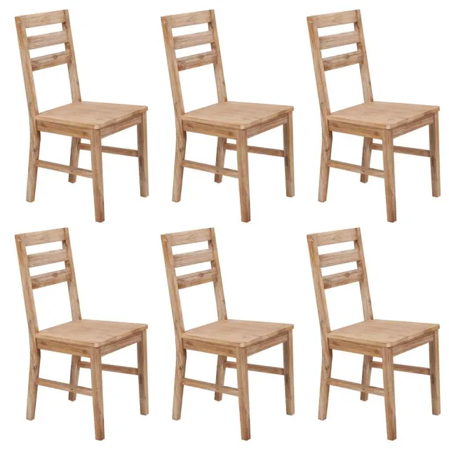 vidaXL Eetkamerstoelen 6 st massief acaciahout Bruin