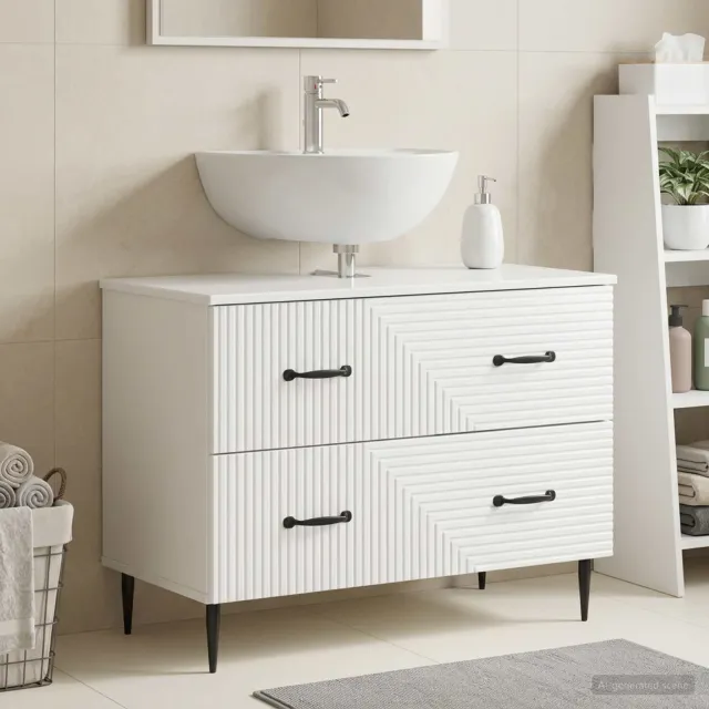 vidaXL Badkamer wastafelkast HAARLEM Hoogglans Wit 82 x 41 x 58,5 cm, foto 2