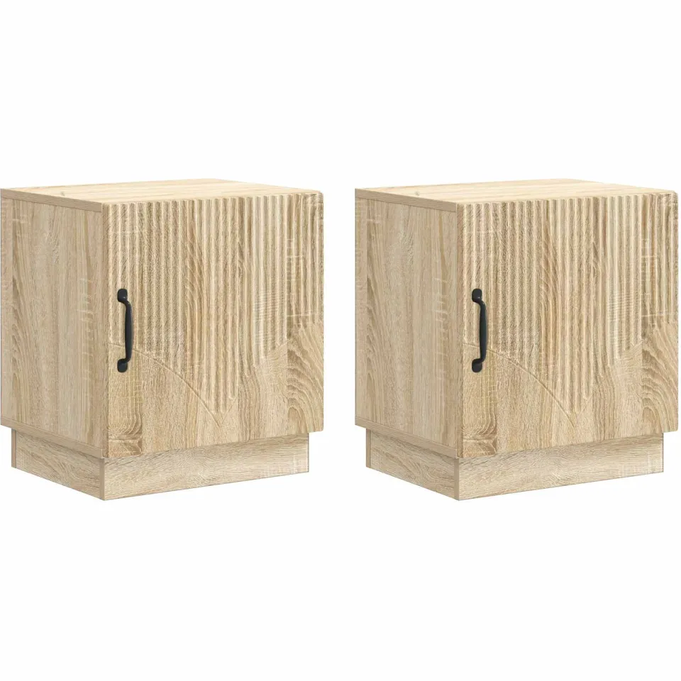 vidaXL Nachtkastje 2 st Sonoma Eiken 43 x 34,5 x 47 cm Bewerkt hout, foto 3