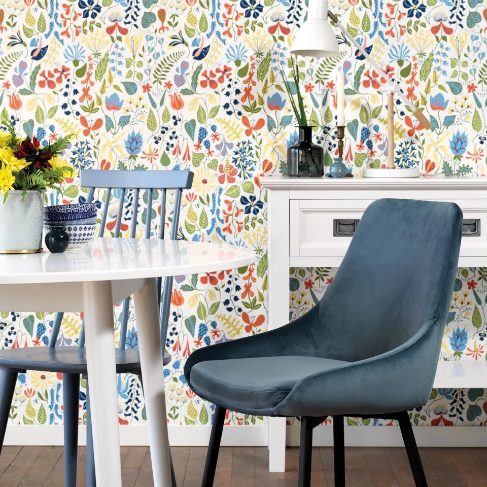 Rowico Home Sierra velvet eetkamerstoel blauw, foto 3