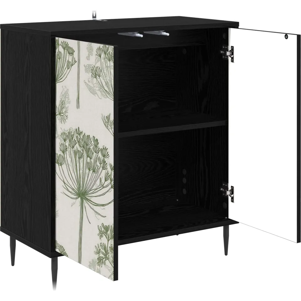 vidaXL Dressoir GOTHA Zwart eiken 69 x 33 x 76 cm Bewerkt hout