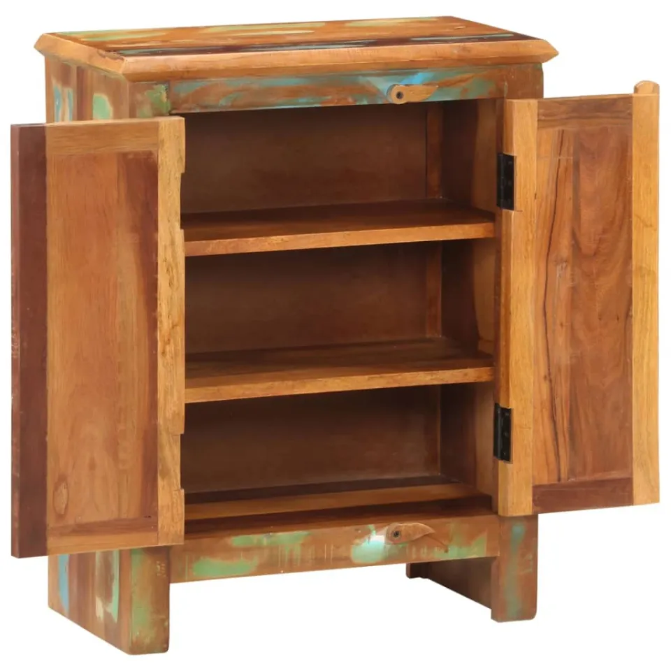 vidaXL Dressoir met 2 deuren 55x30x70 cm massief gerecycled hout meerkleurig, foto 4