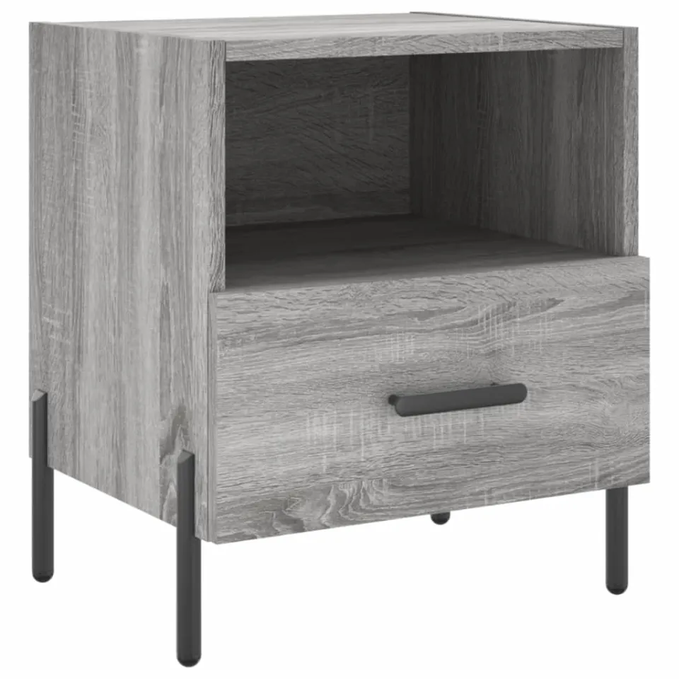 vidaXL Nachtkastjes 2 st 40x35x47,5 cm bewerkt hout grijs sonoma eiken, foto 4