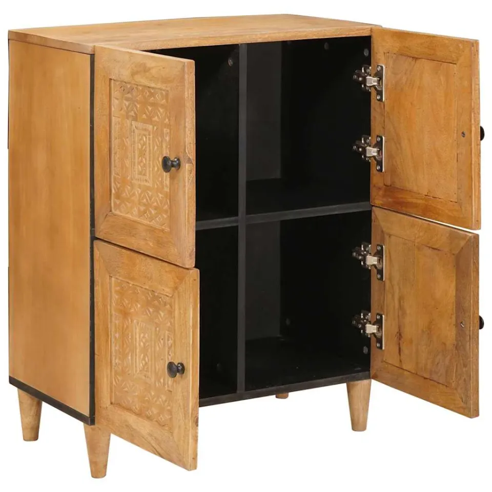 vidaXL Dressoir 60 x 33 x 75 cm Massief Mango Hout bruin, foto 2