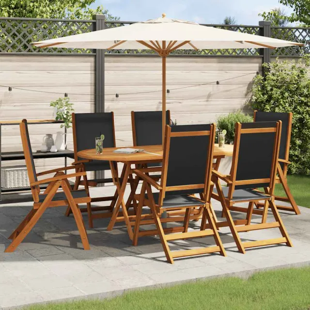 vidaXL 7-delige Tuinset massief acaciahout bruin, foto 2