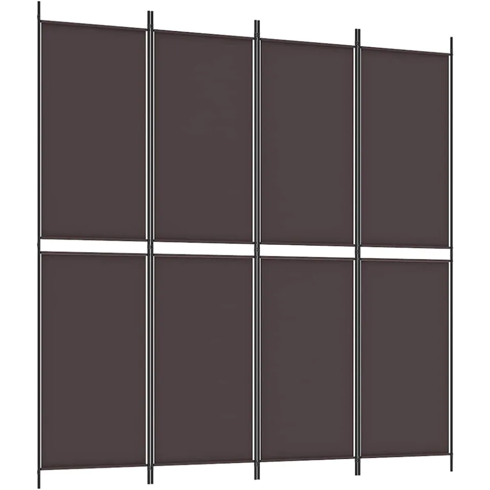 vidaXL Kamerscherm met 4 panelen 200x200 cm stof bruin, foto 3