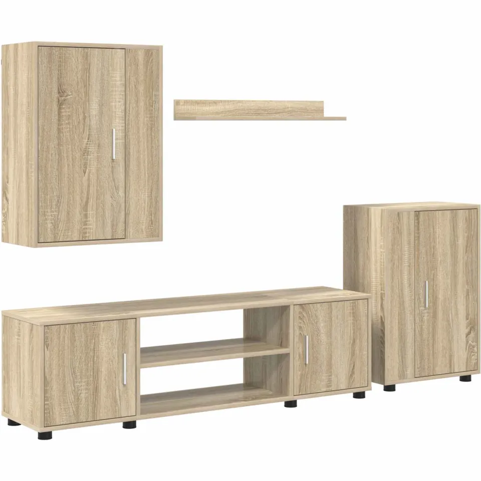 vidaXL Tv-meubelset 140 x 40 x 33 cm Sonoma Eiken, foto 3