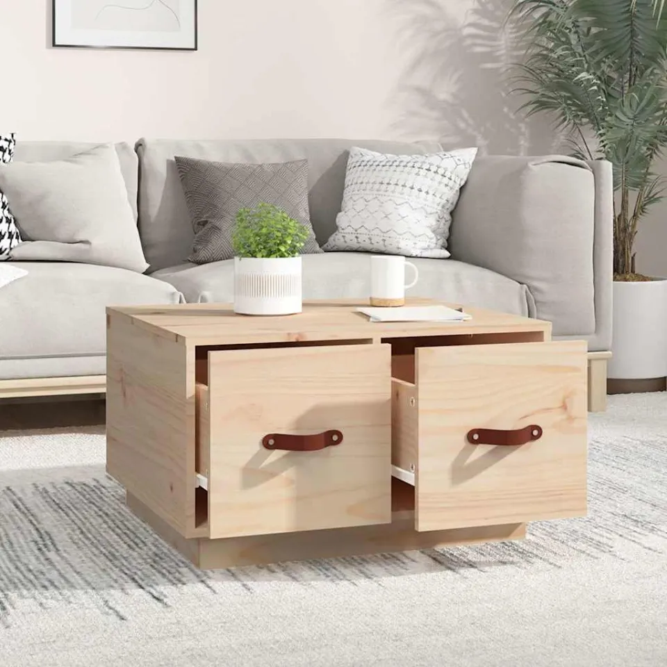 vidaXL Salontafel 60x53x35 cm massief grenenhout bruin, foto 3