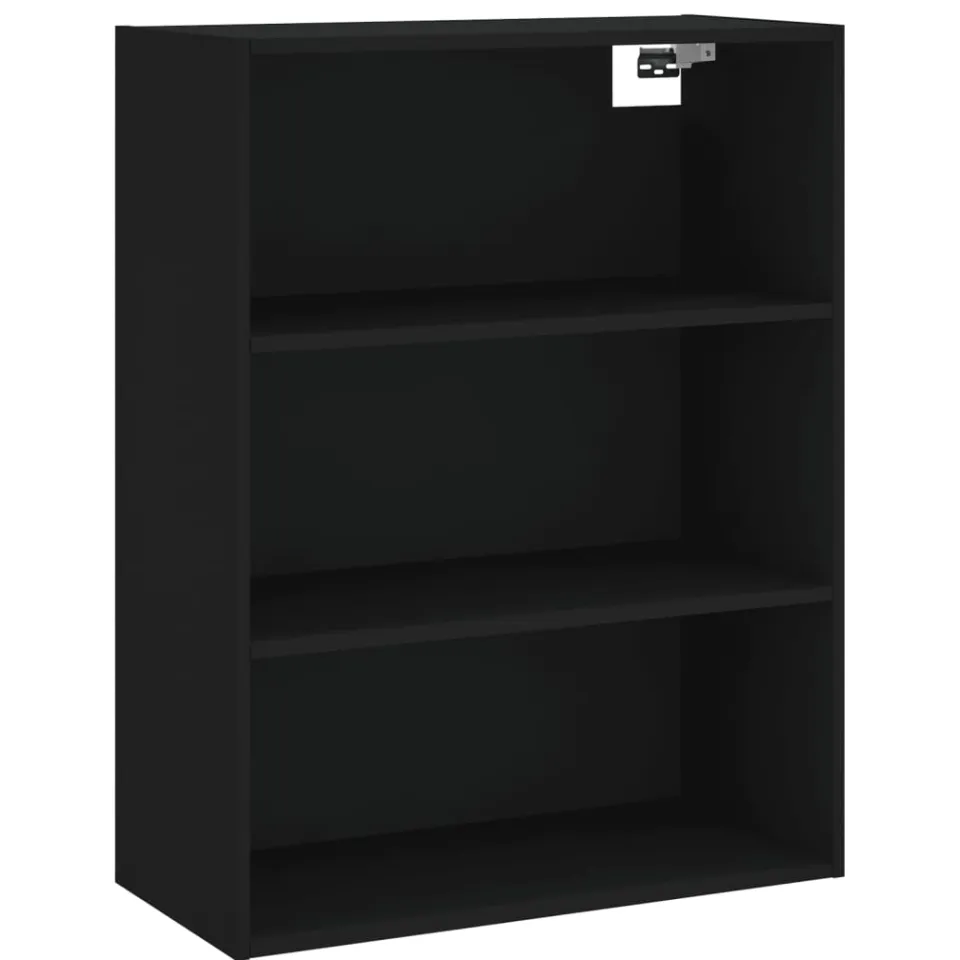 vidaXL Hoge kast 69,5x34x180 cm bewerkt hout zwart, foto 4