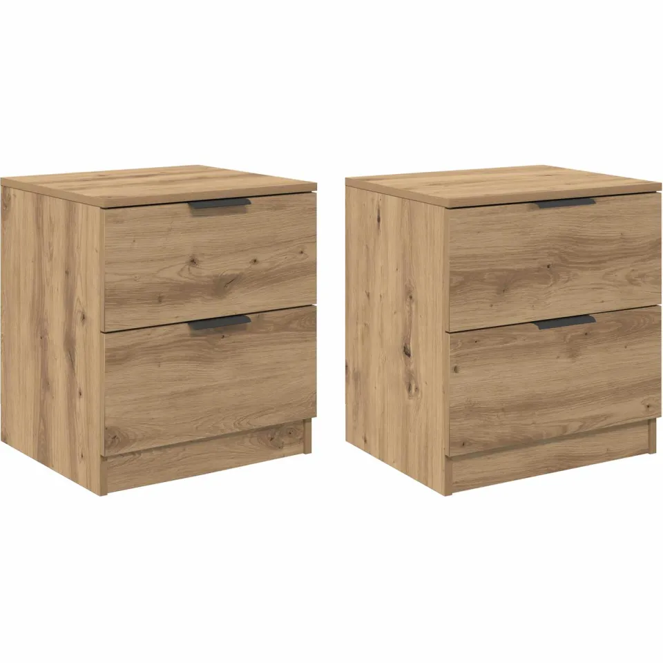 vidaXL Nachtkastje 2 st Artisan Eiken 45 x 39 x 50cm Bewerkt hout, foto 3