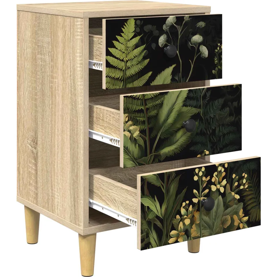 vidaXL Nachtkastje RHENEN Sonoma Eiken 36 x 33 x 60 cm Bewerkt hout, foto 4
