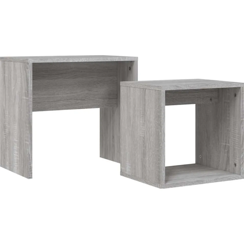 vidaXL 2-delige Tafeltjesset bewerkt hout grijs sonoma eikenkleurig, foto 3