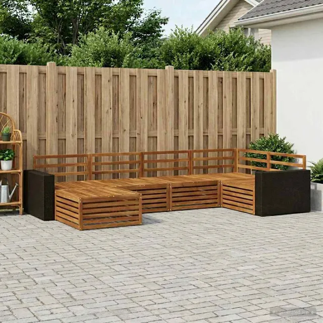 vidaXL Buiten bankenset 6 st 6-zits Naturel Massief Acaciahout