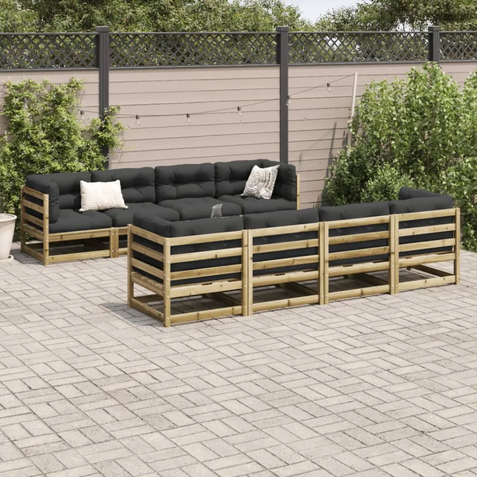 vidaXL 9-delige Loungeset geïmpregneerd grenenhout bruin, foto 2