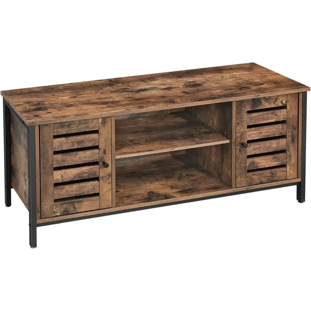 Parya HOME Houten Televisietafel - 2 kasten en 2 legplanken - Vintage - Donkerbruin