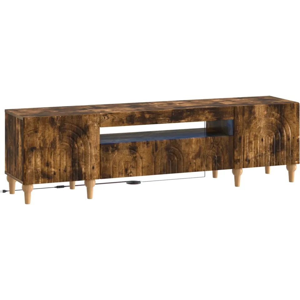 vidaXL LED tv-meubel ALKMAAR 153 x 35 x 43 cm Gerookt eiken Bruin