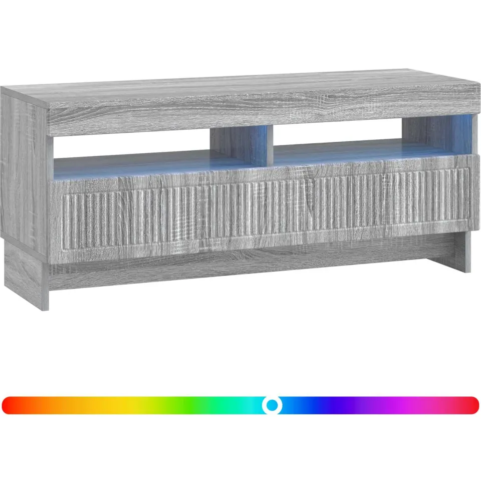 vidaXL LED tv-meubel EDE 100 x 35 x 43 cm Grijs Sonoma Bewerkt hout, foto 3