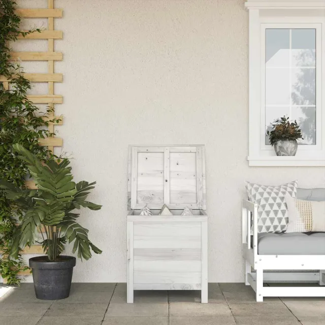 vidaXL Tuinbox 50x49x56,5 cm massief vurenhout wit, foto 2