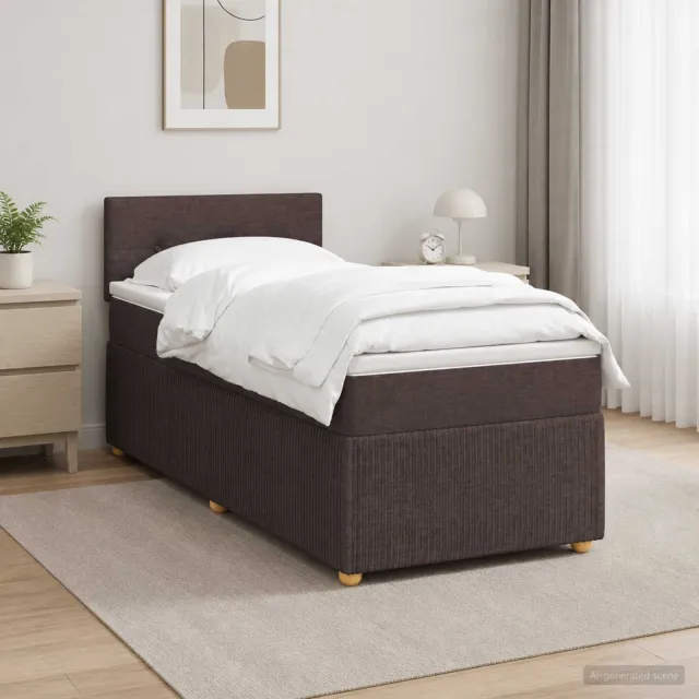 vidaXL Boxspringbed met matras Donkerbruin 80 x 200 cm Stof