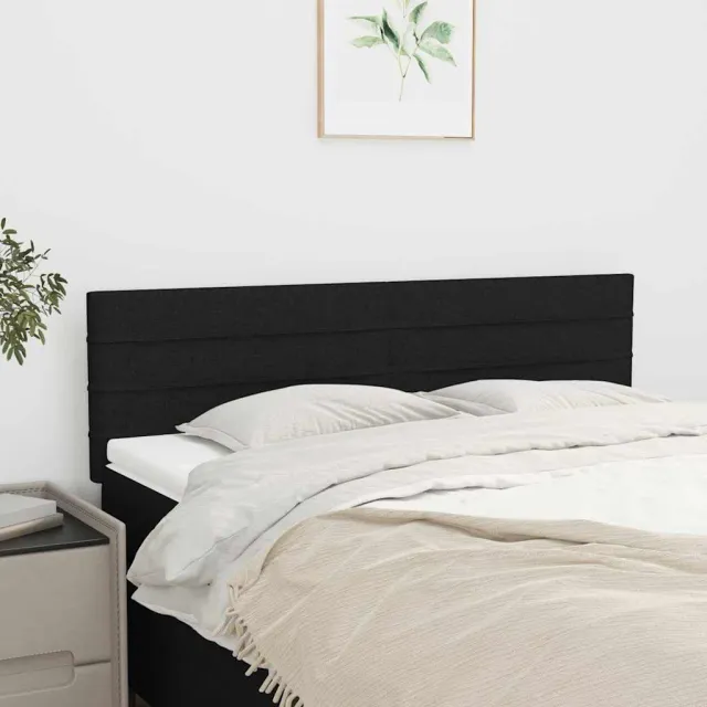 vidaXL Hoofdborden 144x5x78/88 cm stof zwart