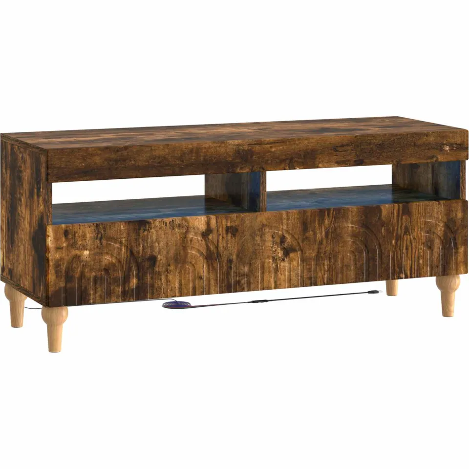 vidaXL LED tv-meubel ALKMAAR 100 x 35 x 43 cm Gerookt eiken, foto 3