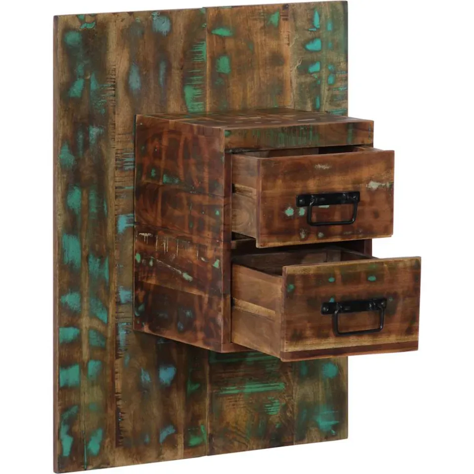 vidaXL Nachtkastje 60x32x80 cm massief gerecycled hout meerkleurig, foto 4