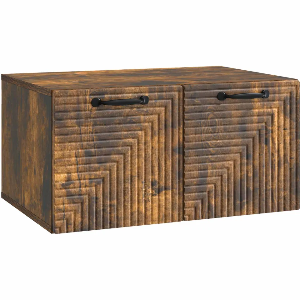vidaXL Wandbeugel TV-kast Gerookt eiken 59,5 x 41 x 30 cm Bewerkt hout, foto 3
