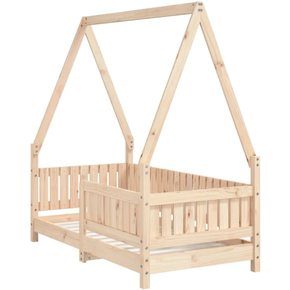 vidaXL Kinderbedframe 70x140 cm massief grenenhout Bruin