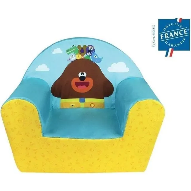 Fun House stoel He Oua Oua junior 52 x 33 x 42 cm blauw/geel Wit
