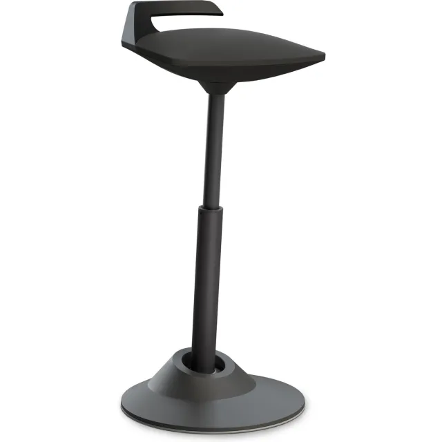 Aeris-Muvman Aeris Muvman High sta-kruk (model 2021) - zwart - hoge gasveer - zithoogte 60 - 93 cm- zitting zwart kunstleer Zwart / Zwart
