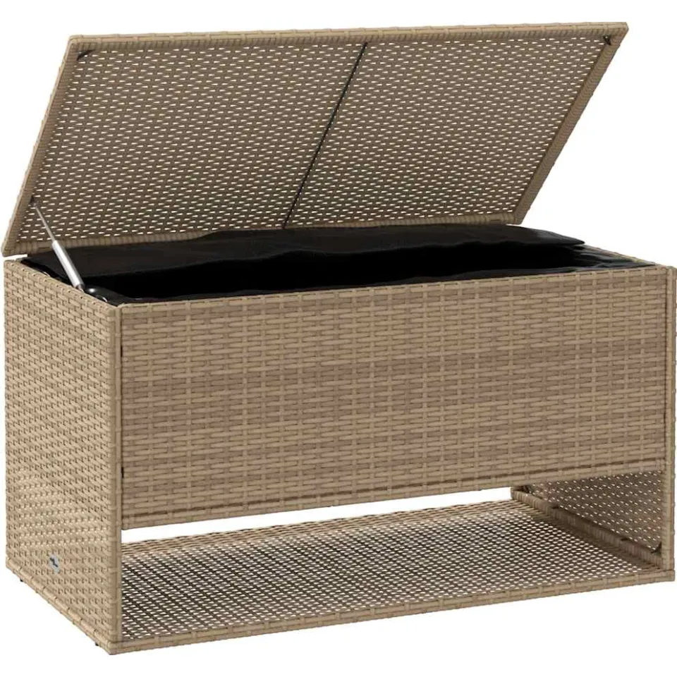 vidaXL Opbergbox voor buiten 100x55x55,5 cm poly rattan beige