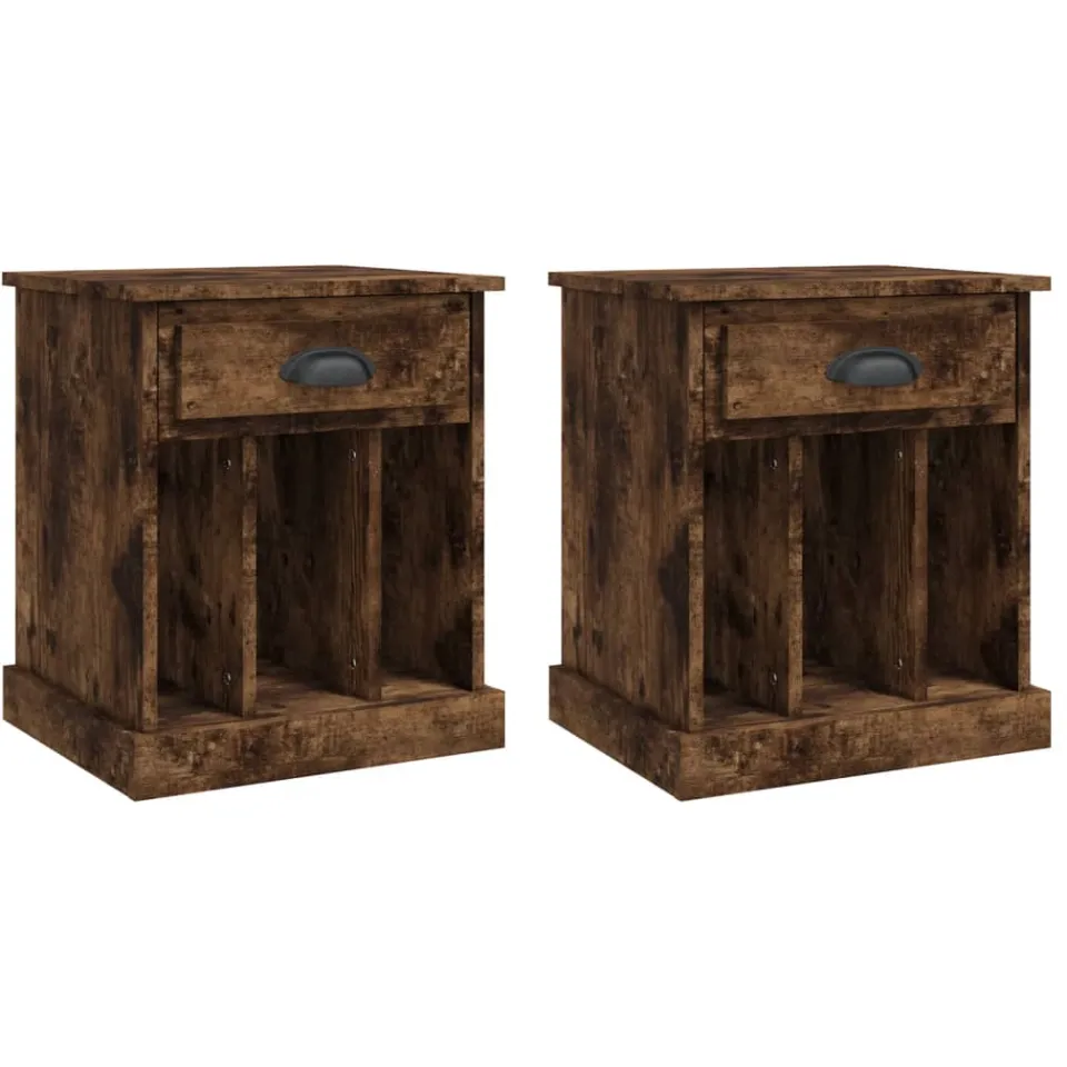 vidaXL Nachtkastjes 2 st 43x36x50 cm gerookt eikenkleurig Bruin