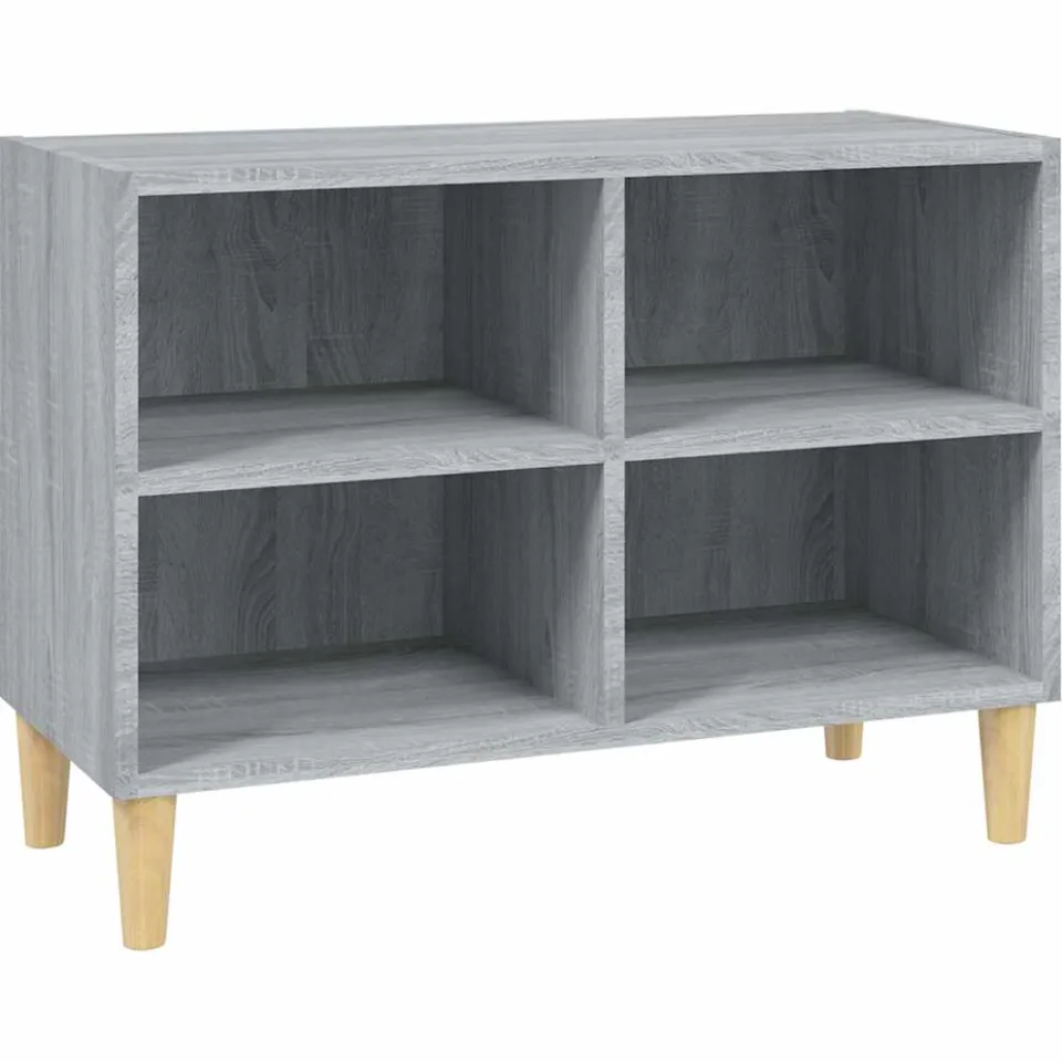 vidaXL Tv-meubel met houten poten 69,5x30x50 cm grijs sonoma eiken, foto 3