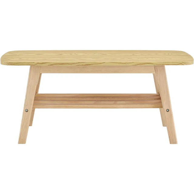 SONNENH Salontafel met MDF-blad en massief houten onderstel - Houtlook - 100 x 48 cm Natuurlijke houtlook