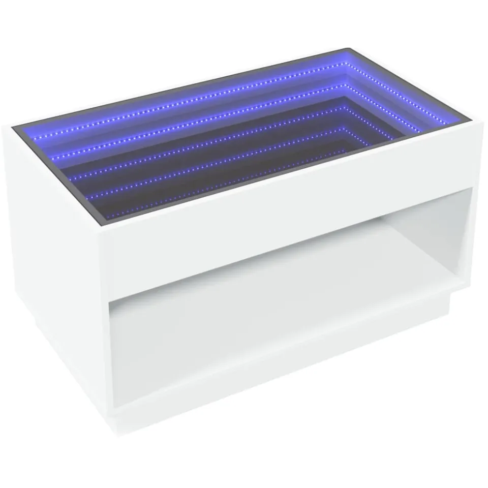 vidaXL Salontafel met Infinity LED 90x50x50 cm wit