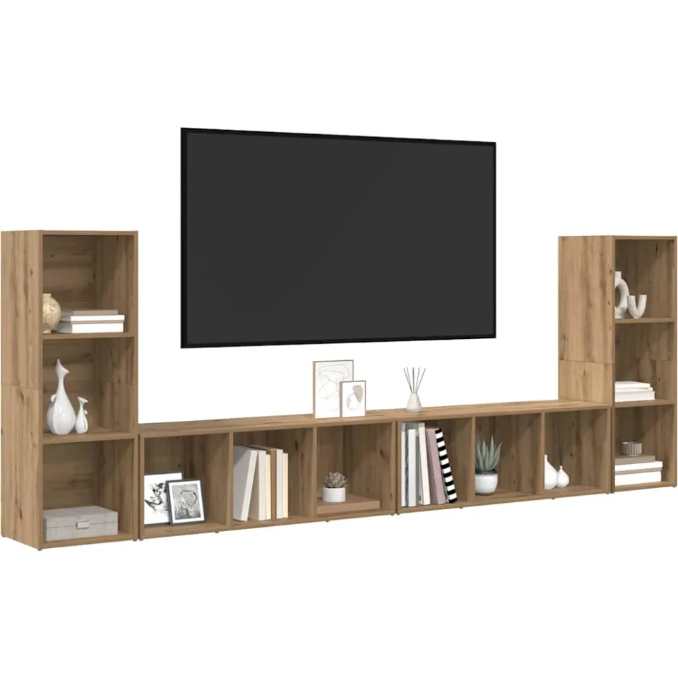 vidaXL Tv-meubelset 4 st 37 x 35 x 107 cm Artisan Eiken, foto 2