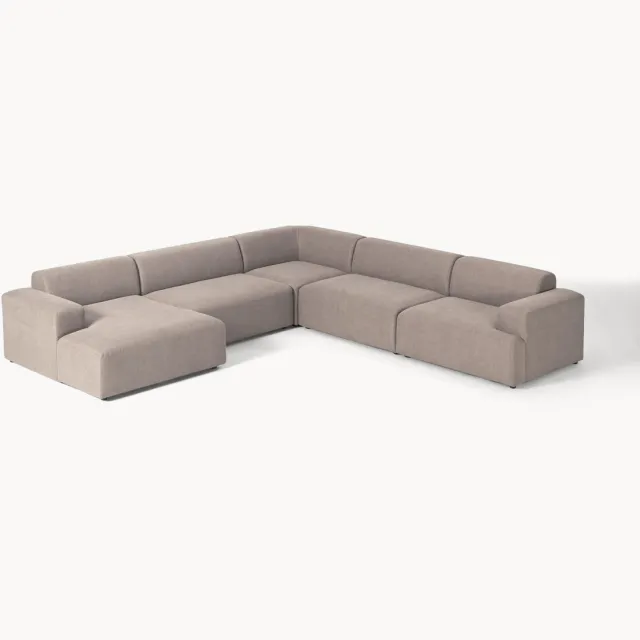 Westwing Collection Hoekbank Melva taupe
