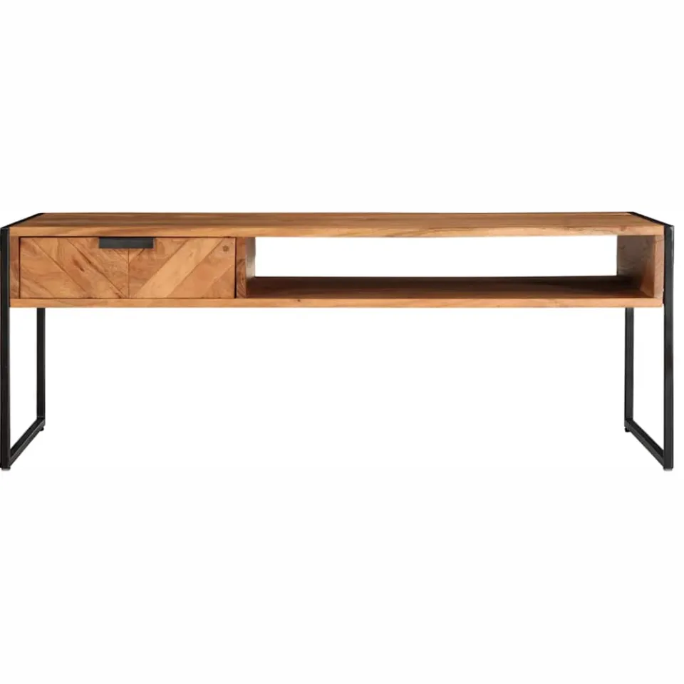 vidaXL Salontafel 110x55x40 cm massief acaciahout bruin, foto 2