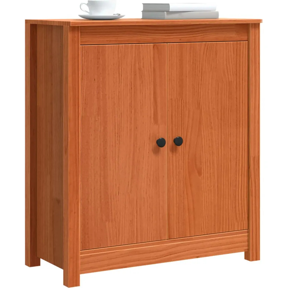 vidaXL Dressoir Wasbruin 70 x 35 x 80 cm Massief grenenhout bruin