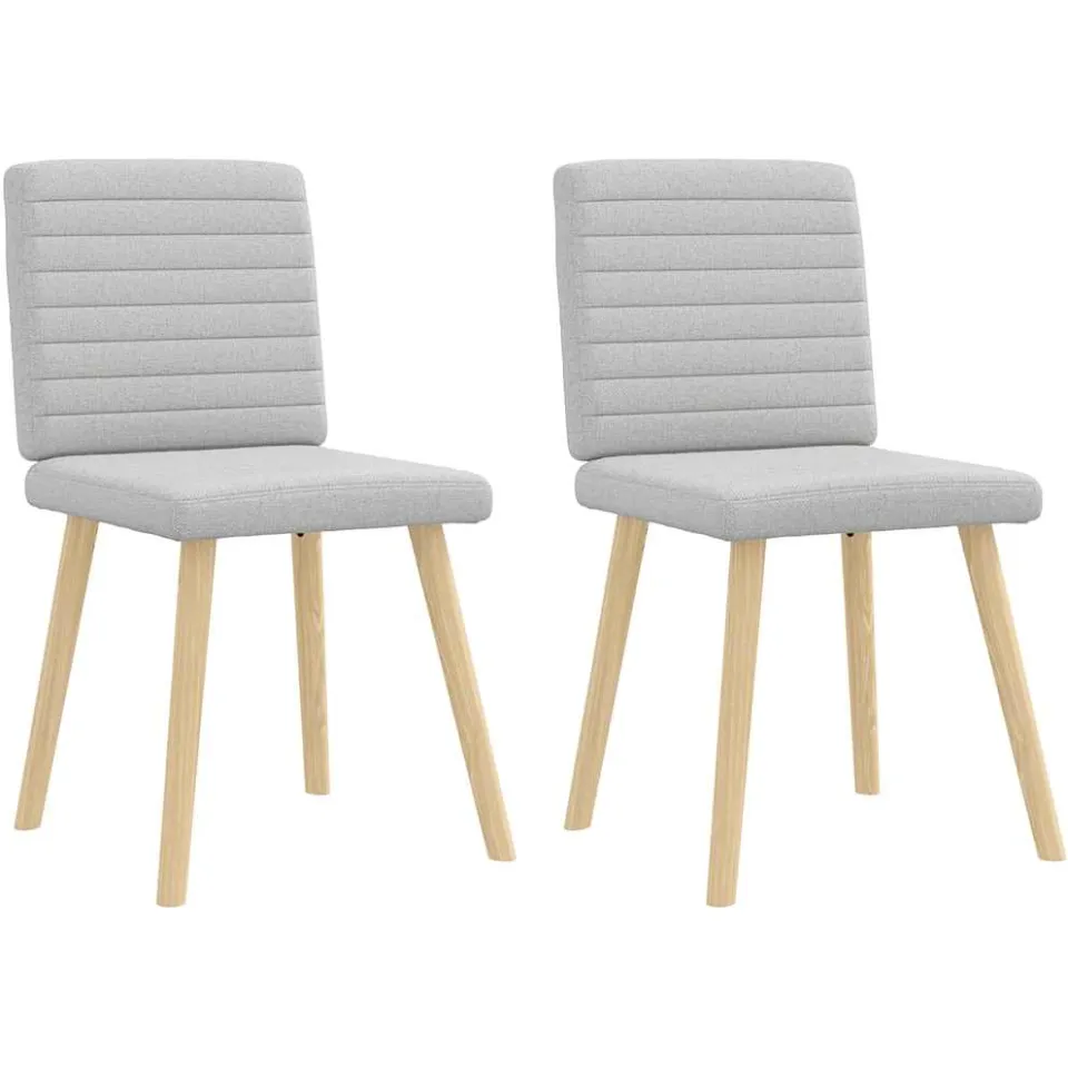 vidaXL Eetkamerstoelen 2 st stof wolk grijs, foto 3