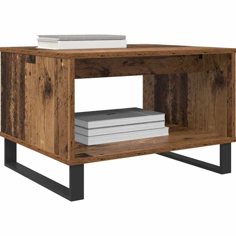 vidaXL Salontafel Oud hout 60 x 50 x 40 cm Bewerkt hout Bruin