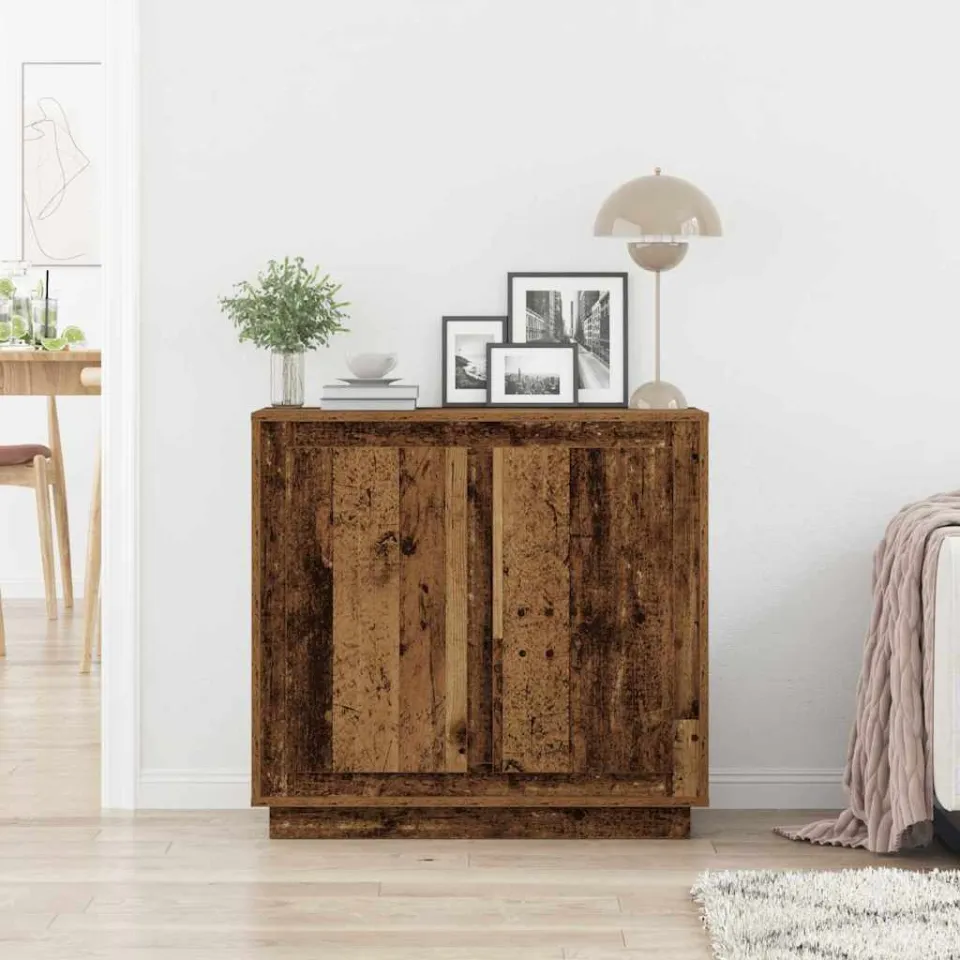 vidaXL Dressoir Oudhout 80 x 40 x 75 cm Bewerkt hout bruin, foto 3