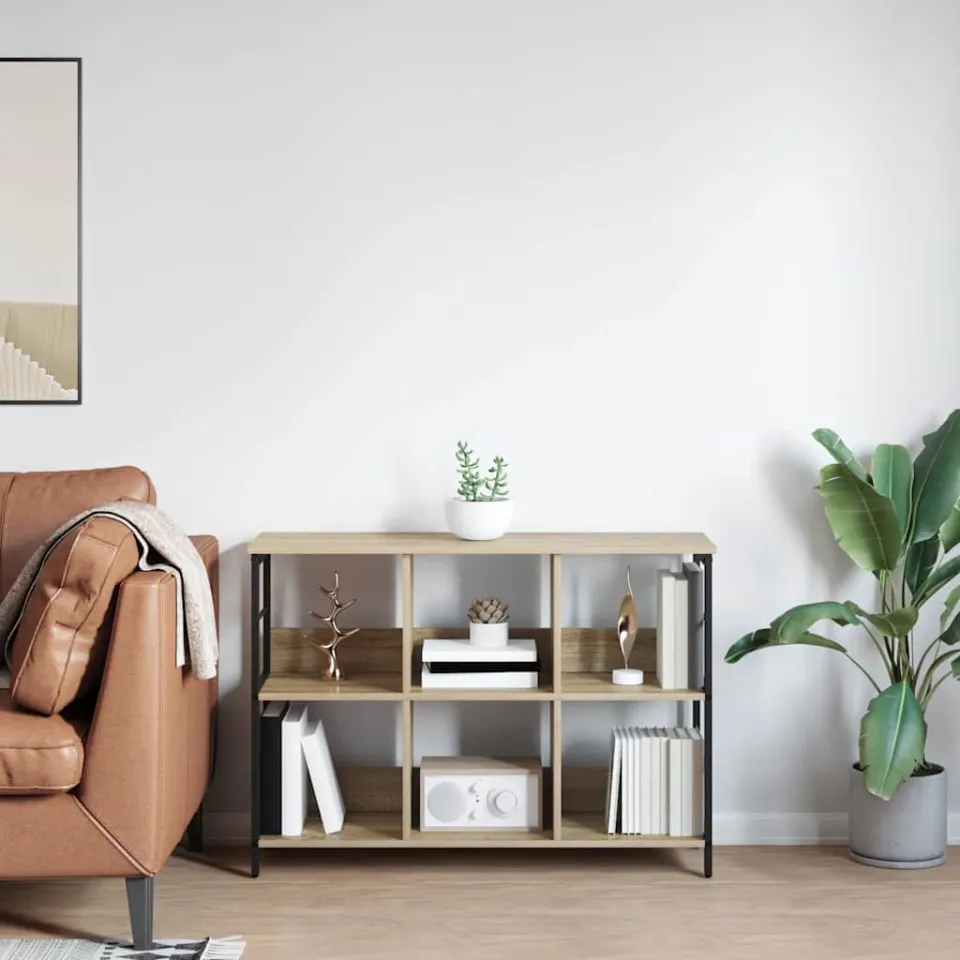 vidaXL Boekenkast 6-laags 102 x 32 x 72,5 cm Bewerkt hout Sonoma Eiken, foto 4