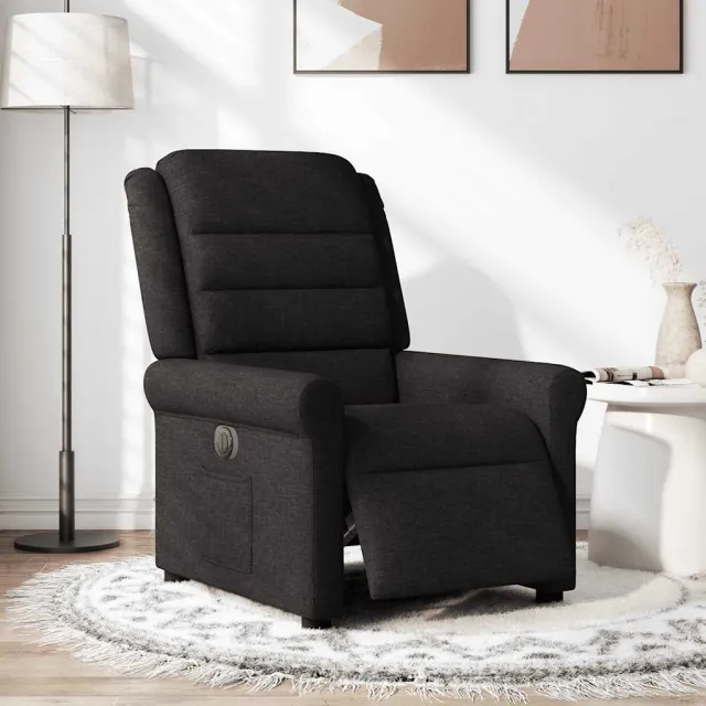vidaXL Fauteuil verstelbaar elektrisch stof zwart