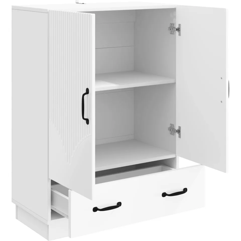 vidaXL Dressoir met lade Hoogglans Wit 66 x 34,5 x 92 cm Bewerkt hout, foto 4